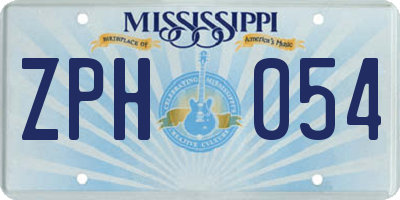 MS license plate ZPH054