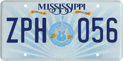 MS license plate ZPH056