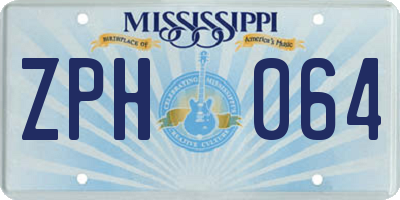 MS license plate ZPH064