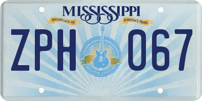 MS license plate ZPH067