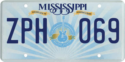 MS license plate ZPH069
