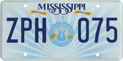 MS license plate ZPH075