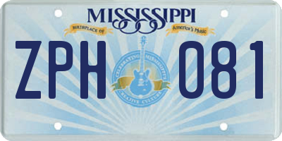 MS license plate ZPH081