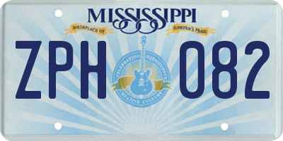 MS license plate ZPH082