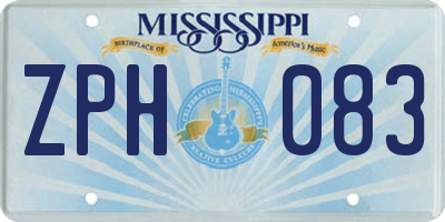 MS license plate ZPH083