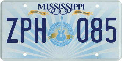 MS license plate ZPH085