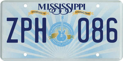MS license plate ZPH086