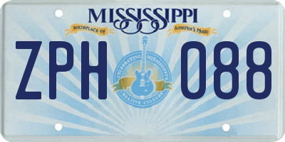 MS license plate ZPH088