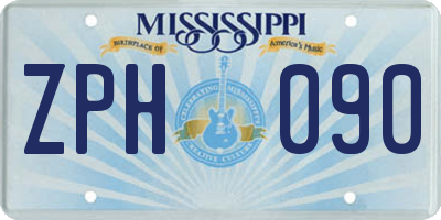 MS license plate ZPH090