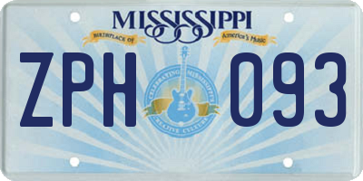 MS license plate ZPH093