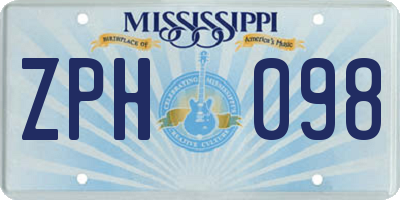 MS license plate ZPH098