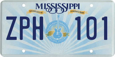 MS license plate ZPH101