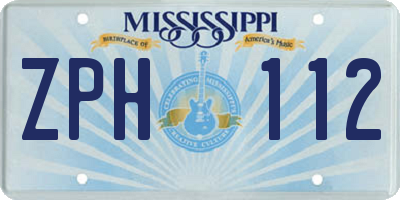 MS license plate ZPH112