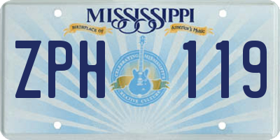 MS license plate ZPH119