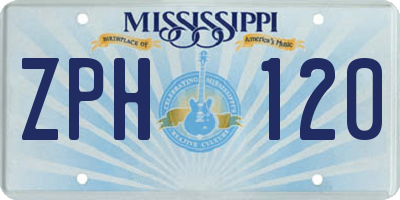 MS license plate ZPH120