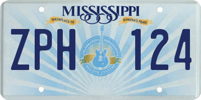 MS license plate ZPH124