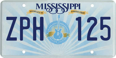 MS license plate ZPH125