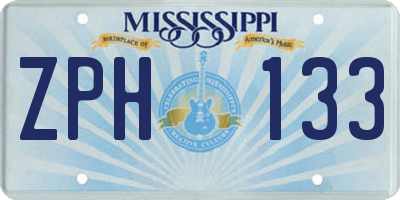 MS license plate ZPH133