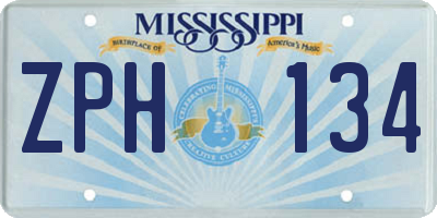 MS license plate ZPH134