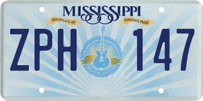 MS license plate ZPH147
