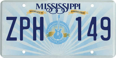 MS license plate ZPH149
