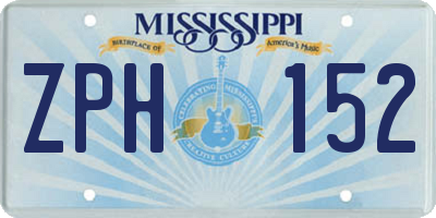 MS license plate ZPH152