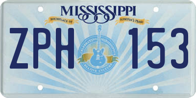 MS license plate ZPH153