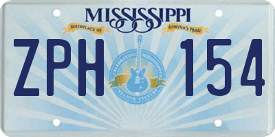 MS license plate ZPH154