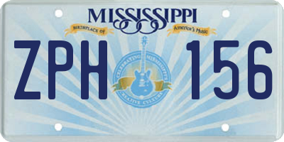 MS license plate ZPH156