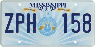 MS license plate ZPH158
