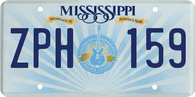 MS license plate ZPH159