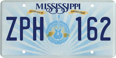 MS license plate ZPH162
