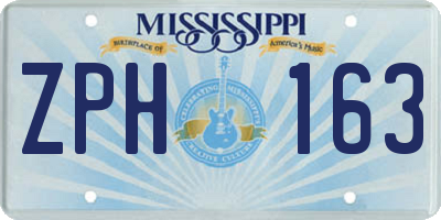 MS license plate ZPH163