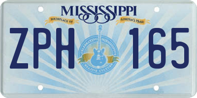 MS license plate ZPH165