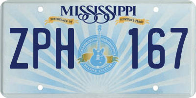 MS license plate ZPH167