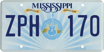 MS license plate ZPH170