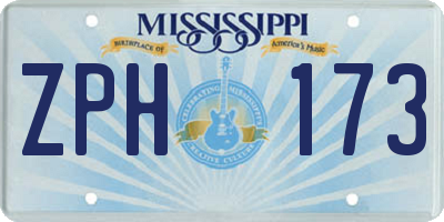 MS license plate ZPH173