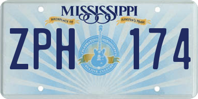 MS license plate ZPH174