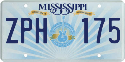 MS license plate ZPH175
