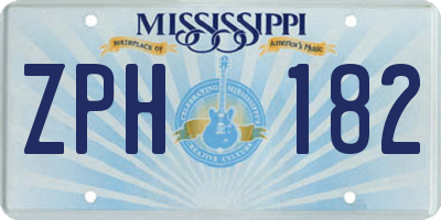 MS license plate ZPH182