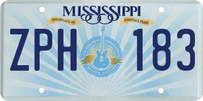 MS license plate ZPH183