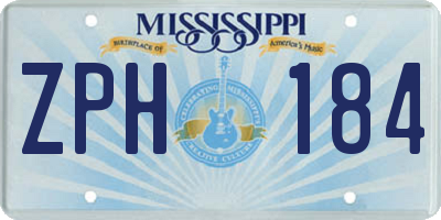 MS license plate ZPH184