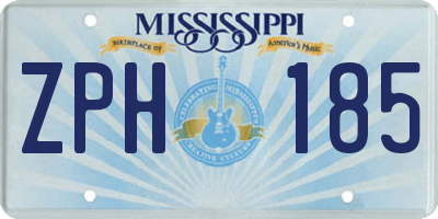 MS license plate ZPH185