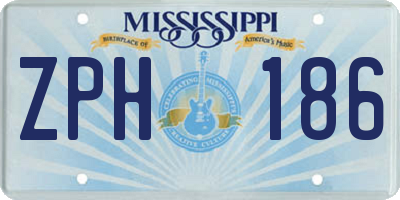 MS license plate ZPH186