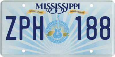 MS license plate ZPH188