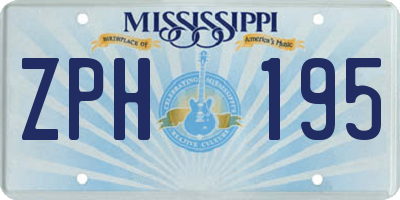 MS license plate ZPH195