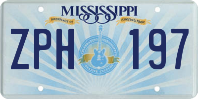 MS license plate ZPH197