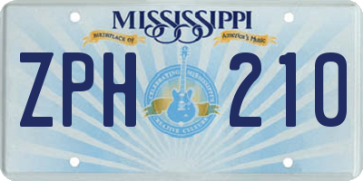 MS license plate ZPH210