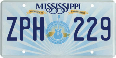 MS license plate ZPH229
