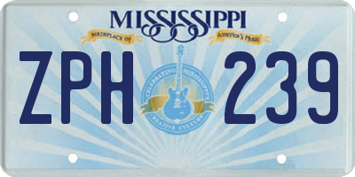 MS license plate ZPH239